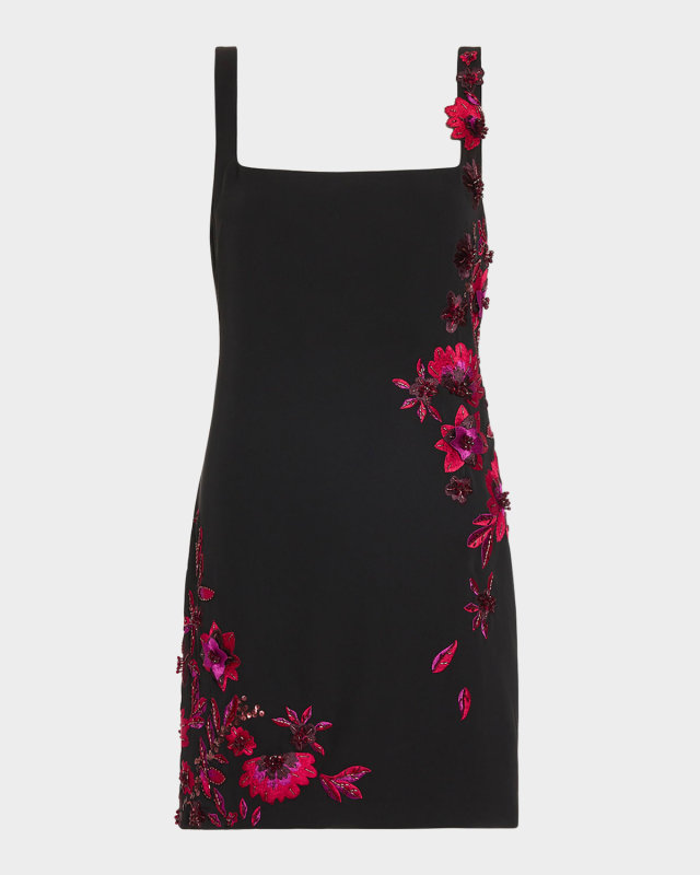 Tina Embellished Floral Mini Dress